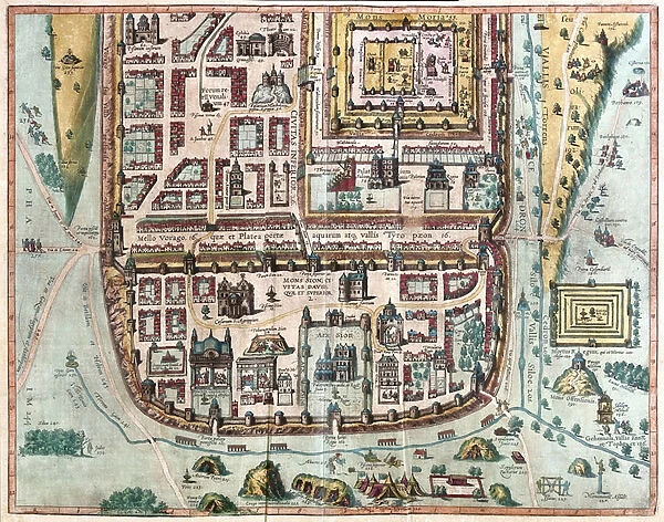 Jerusalem, leave B, Israel (engraving, 1572-1617)