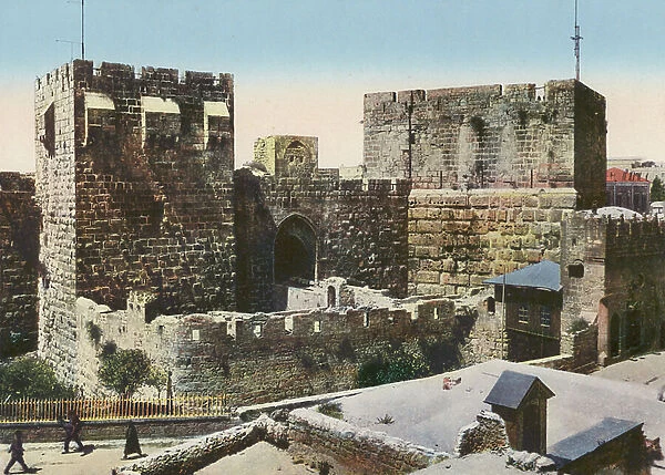 Jerusalem: Tower of David and Hippicus (coloured photo)