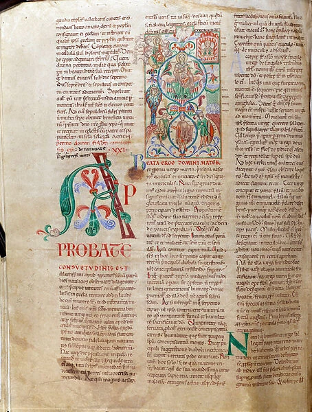 Jesses tree. Miniature manuscript 'Lectiaire de Citeaux', 1109