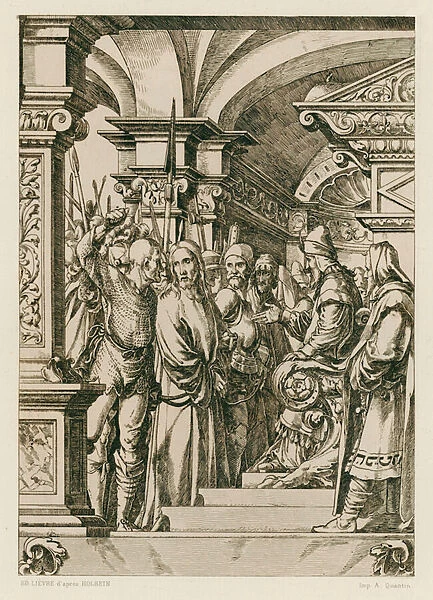 Jesus Christ in front of Caiaphas (engraving)
