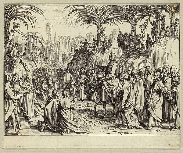 Jesus Christ entering Jerusalem (engraving)
