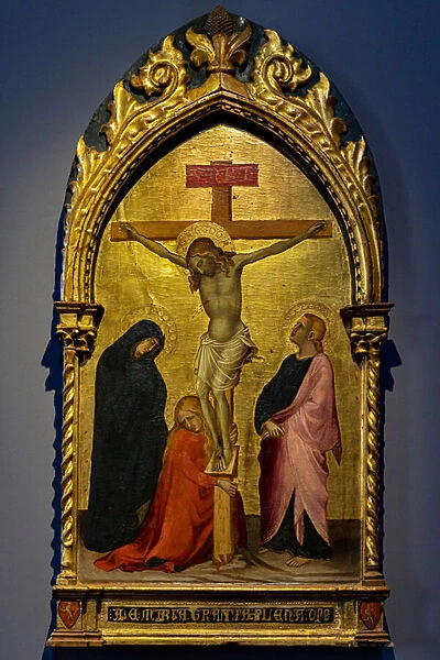 Jesus Crucified between the Madonna, Magdalene and St. John the Evangelist, last decade of the 14th century (tempera and gold on panel)