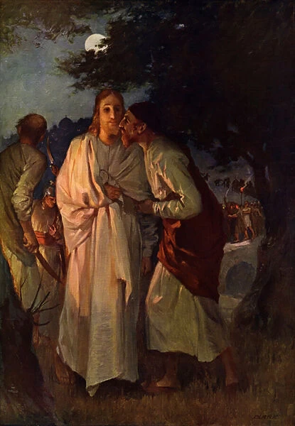 Jesus And Judas (colour litho)