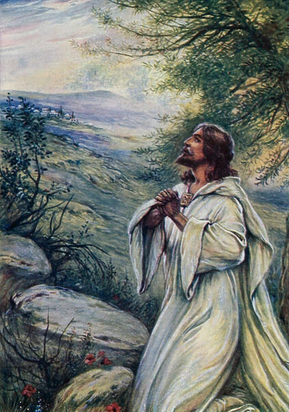 Jesus was praying (colour litho)