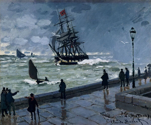 The Jetty at Le Havre, Bad Weather, 1870