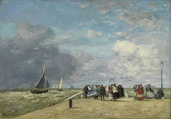 The Jetty at Trouville, 1869 (oil on canvas)