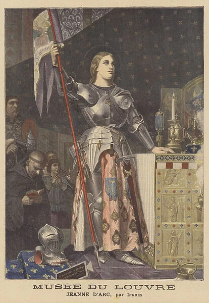 Joan of Arc at the Coronation of Charles VII (colour litho)