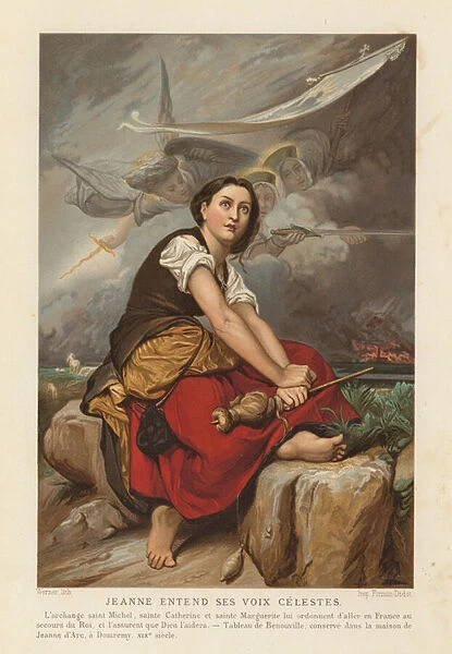 Joan of Arc having a religious vision (chromolitho)