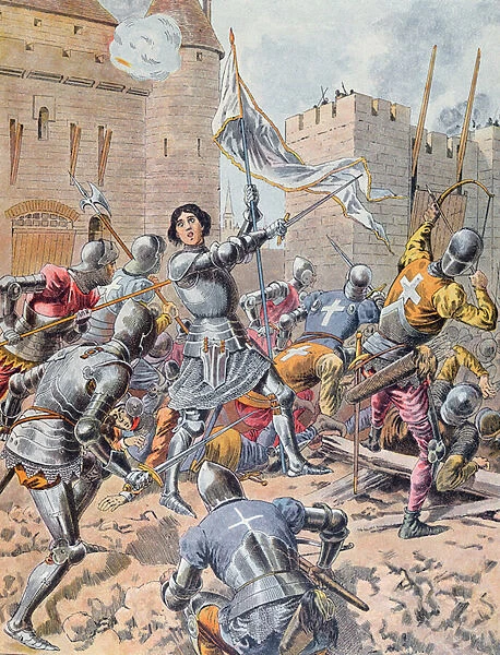 Joan of Arc at the Siege of Orleans, c. 1900 (colour litho)