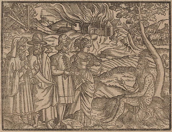 Job Covered With Boils c. 1525 (woodcut)