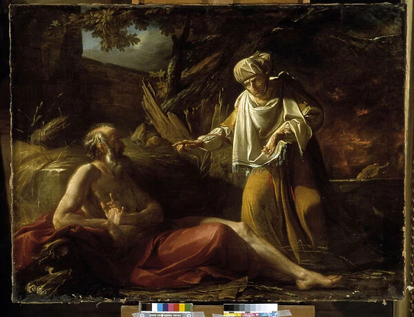 Job exposes his wife to blame, 1756 (oil on canvas)