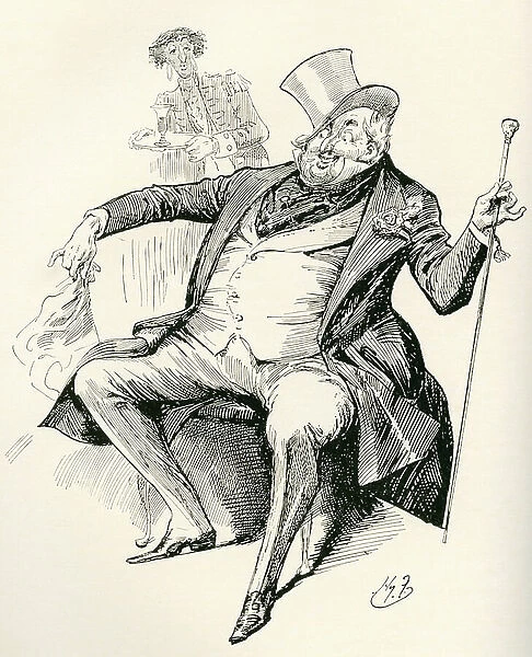 Joey B. Illustration by Harry Furniss for the Charles Dickens novel Dombey and Son, from The Testimonial Edition, published 1910