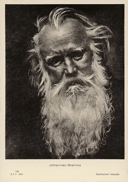 Johannes Brahms, German composer and pianist (1833-1897) (engraving)