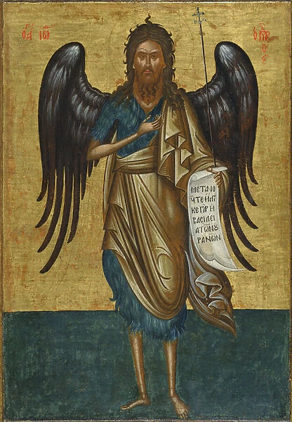 John the Baptist (egg tempera & gold leaf on gesso on canvas and wood)