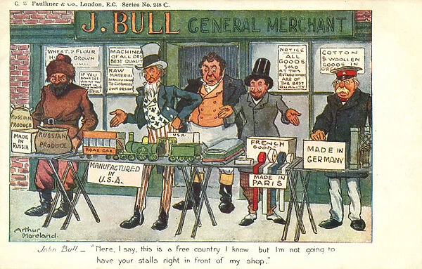John Bull and Free Trade (colour litho)