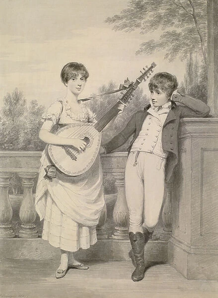 John and Charlotte, 1801 (grey wash over black lead on paper)