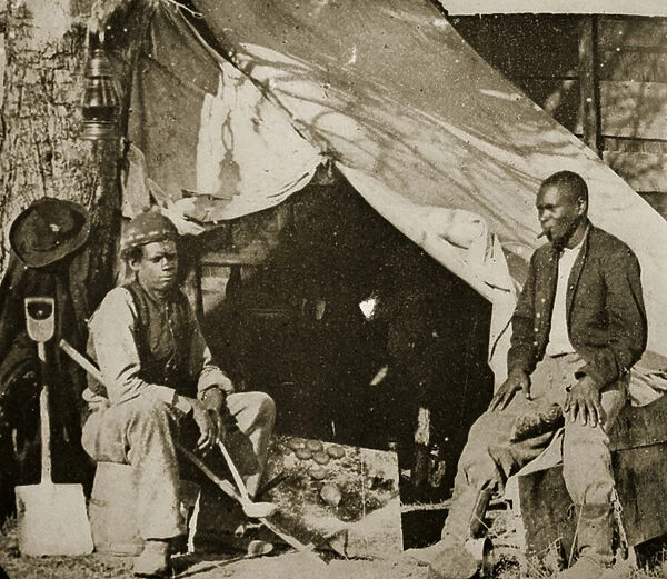 John Henry and Reuben at Leisure, 1861-65 (b  /  w photo)