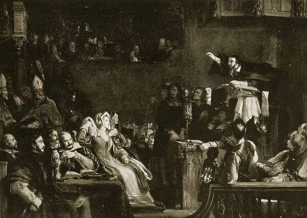 John Knox preaching before the Lords of Congregation in the Cathedral of St
