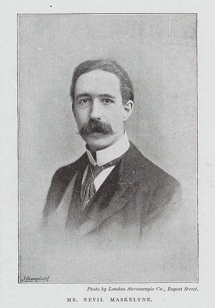 John Nevil Maskelyne, English magician and inventor (b / w photo)