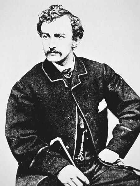 John Wilkes Booth (1838-65) assassin of Abraham Lincoln (b  /  w photo)