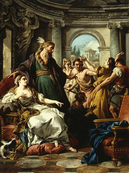 Joseph accused by Potiphars Wife, 1745 (oil on canvas)