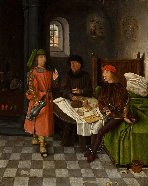 Joseph Explaining the Dreams of the Baker and the Cupbearer, c. 1500 (oil on panel)