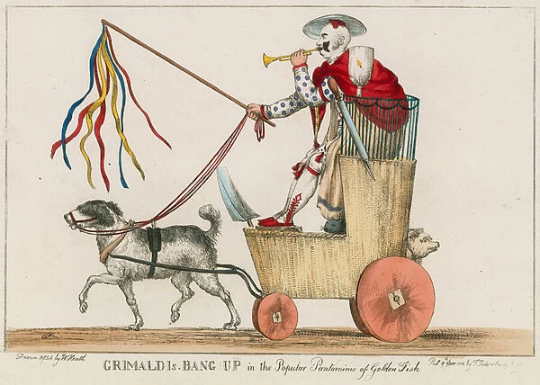 Joseph Grimaldis Bang Up in the popular pantomime of Golden Fish (coloured engraving)
