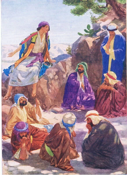 Joseph telling his dream, from The Bible Picture Book published by Thomas Nelson, c