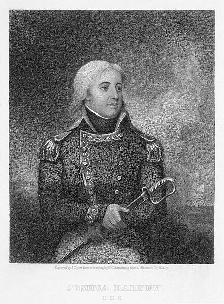 Joshua Barney (1759-1818), engraved by J. Gross after a copy of the original miniature by