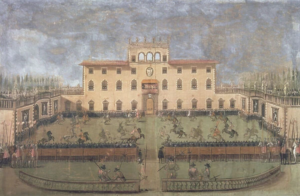 Joust at the Imperial Villa of Poggio a Caiano (oil on canvas)