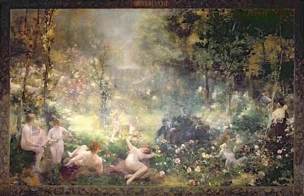 The Joys of Life: flowers, women, music (mural)