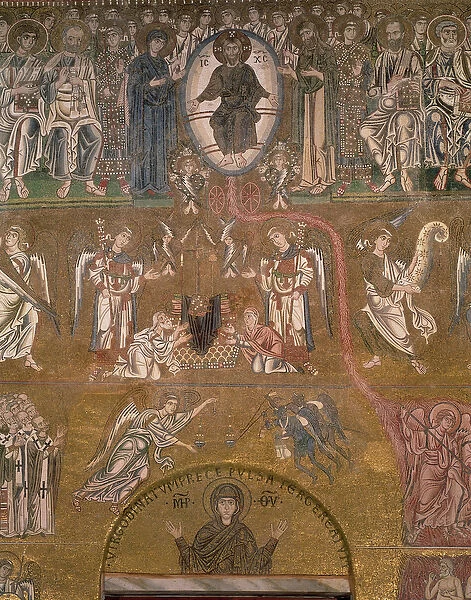 The Last Judgement, detail of Christ Judging, 11-12th century (mosaic)