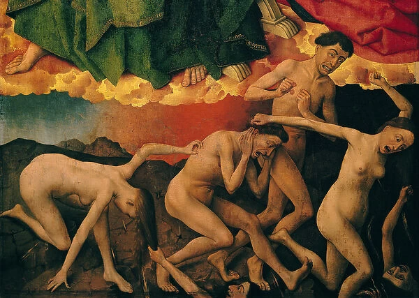 The Last Judgement, detail of the entrance of the damned into hell, c