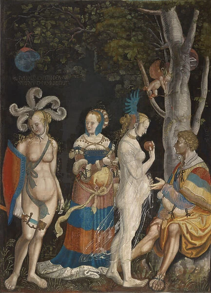 The Judgement of Paris, 1517-18 (unvarnished mixed media on canvas)