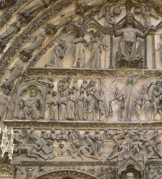 Last Judgement, tympanum of the central portal of West facade (stone)