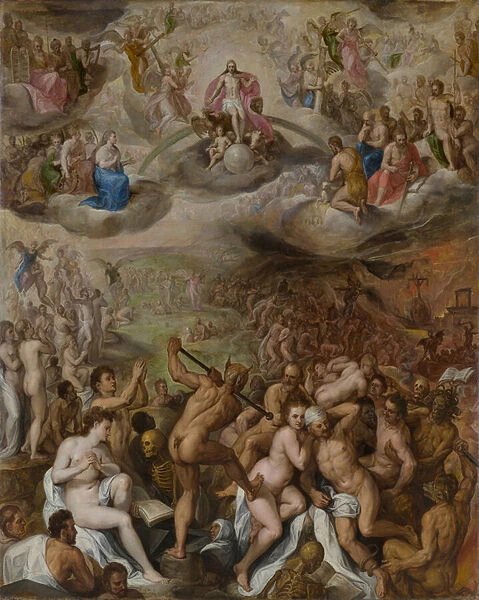 The Last Judgment, 1573 (oil on cradled panel)