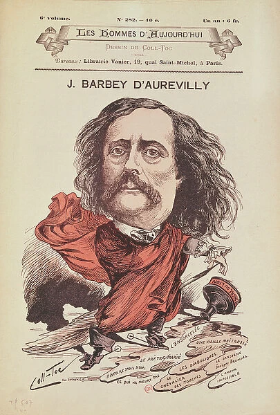 Jules Barbey d Aurevilly (1808-89) from the cover of Les Hommes d Aujourd hui