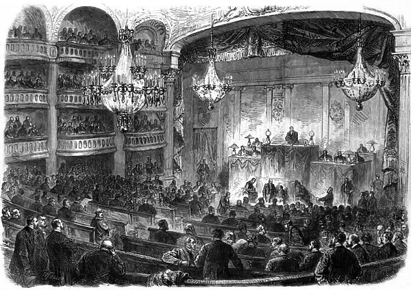 Jules Favre giving the National Assembly powers for National Defence, Bordeaux, 12th February 1871 (engraving)