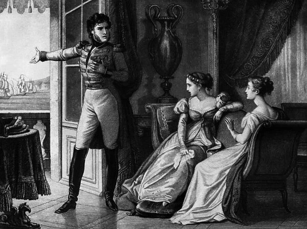 Juliette Recamier in Naples with Joachim Murat and Caroline Bonaparte, 1811 (engraving)