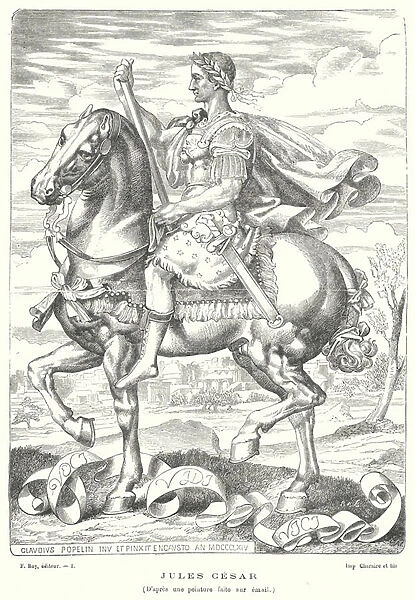 Julius Caesar, Roman soldier and politician (engraving)
