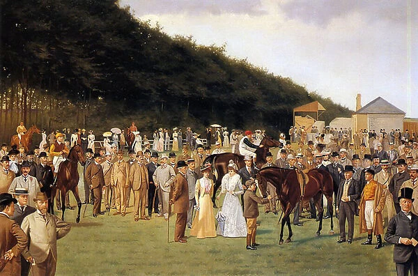 July Meeting at Newmarket, 1901 (oil on canvas)