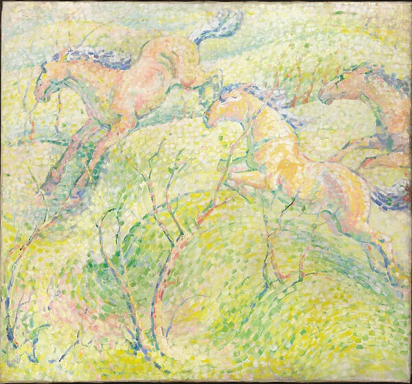 Jumping Horses, 1910 (oil on canvas)