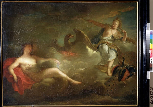 Jupiter, Junon et Io (Jupiter, Juno and Io). Peinture de Jean Marc Nattier (Jean-Marc Nattier, 1685-1766), 1710. Huile sur toile. Musee Peterhof, Saint Petersbourg
