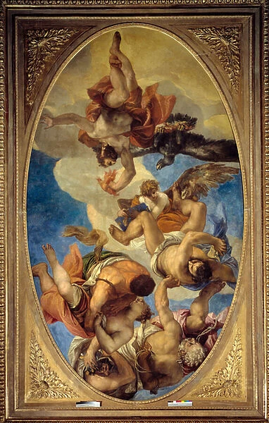 Jupiter lightning the vices Painting by Paolo Veronese (1528-1588), 16th century Sun