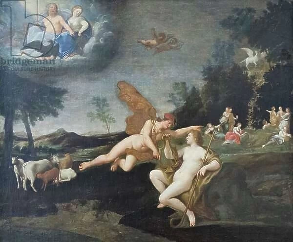 Jupiter sends Mercury to Apollo, 17th century (oil on canvas)