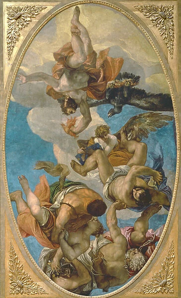 Jupiter Striking Down the Vices (oil on canvas)