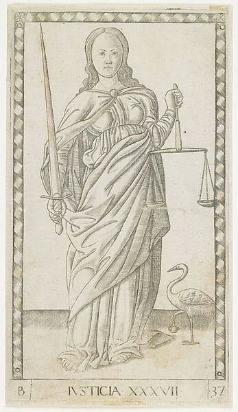 Justice, c. 1465 (engraving heightened with gold)