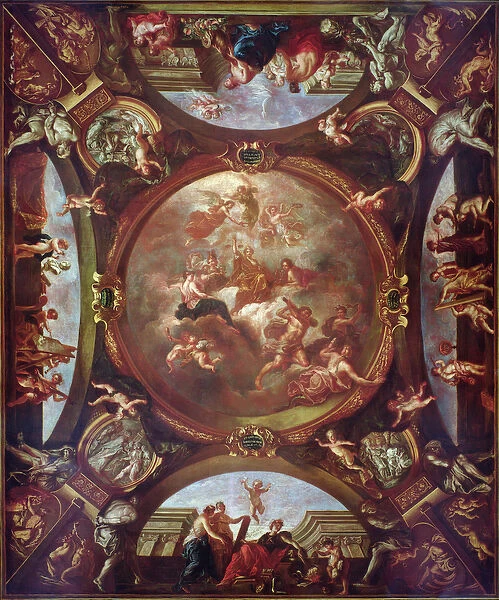 Justice Ensures Peace and Protects the Arts, study for the ceiling of the Second