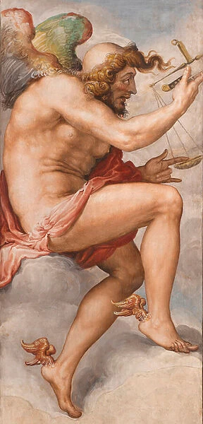 KAIROS (temps de l occasion opportune) - Time of Decision (Kairos) fresque de Francescoi de Rossi (1510-1563) vers 1544 Palazzo Vecchio, Florence
