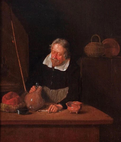 The Kannekijker (One who peers wistfully into the bottom of an empty jug), 1664 (oil on panel)